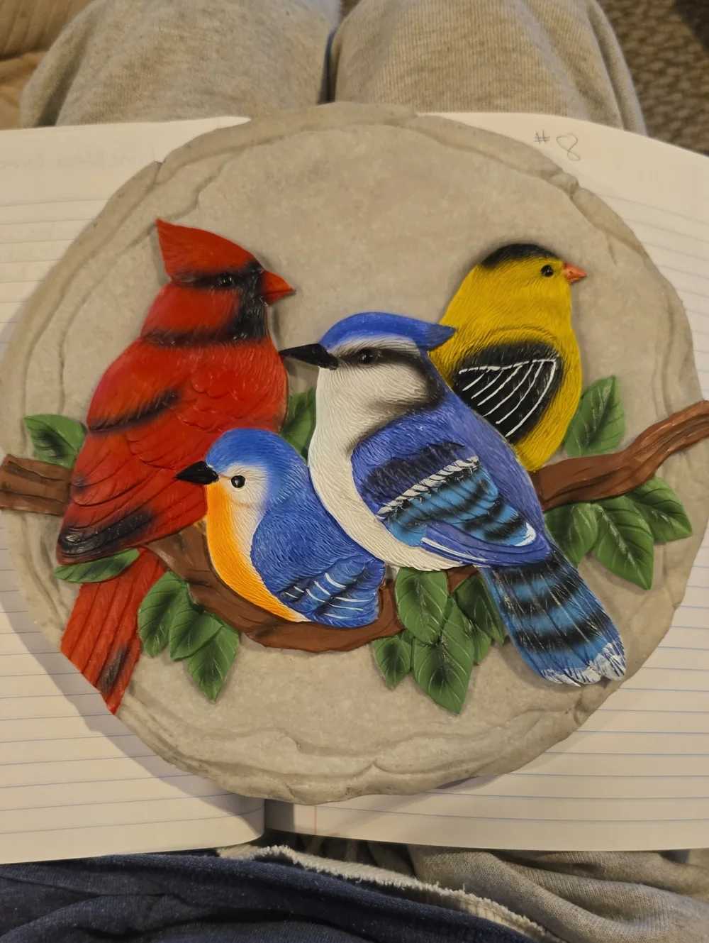 Decorative Multicolor Bird Wall Plaque - Blue, Red, Yellow Accent